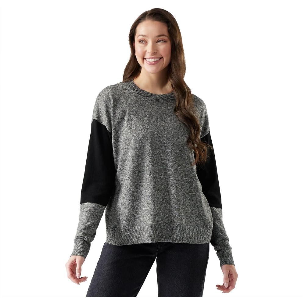 image:imageSmartwool Womens Edgewood Colorblock Crew SweaterBlack
