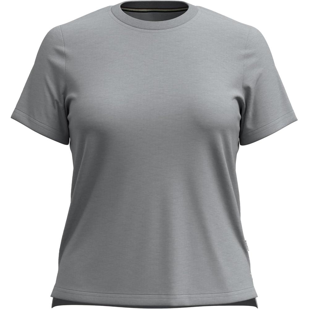 image:imageSmartwool Womens Merino Wool Perfect Crew Short Sleeve TeeLight Gray Heather