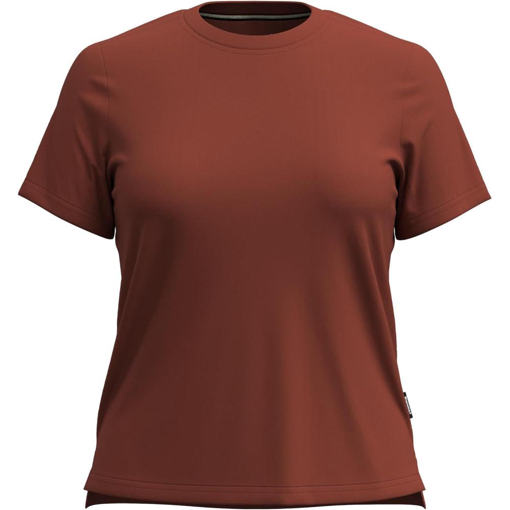 image:imageSmartwool Womens Merino Wool Perfect Crew Short Sleeve TeePecan Brown