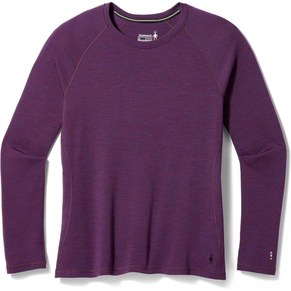 image:imageSmartwool Womens Plus Size Classic Thermal Merino Base Layer CrewPurple Iris Heather