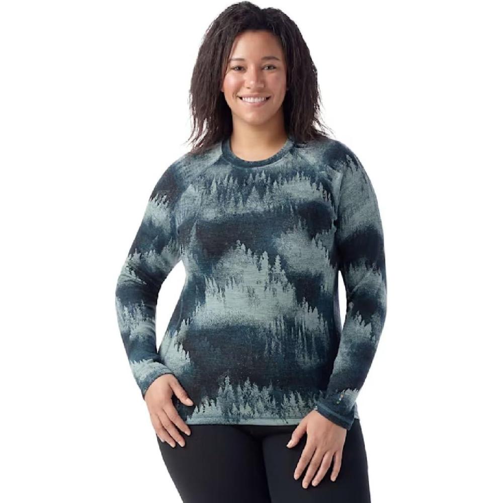 image:imageSmartwool Womens Plus Size Classic Thermal Merino Base Layer CrewTwilight Foggy Pines