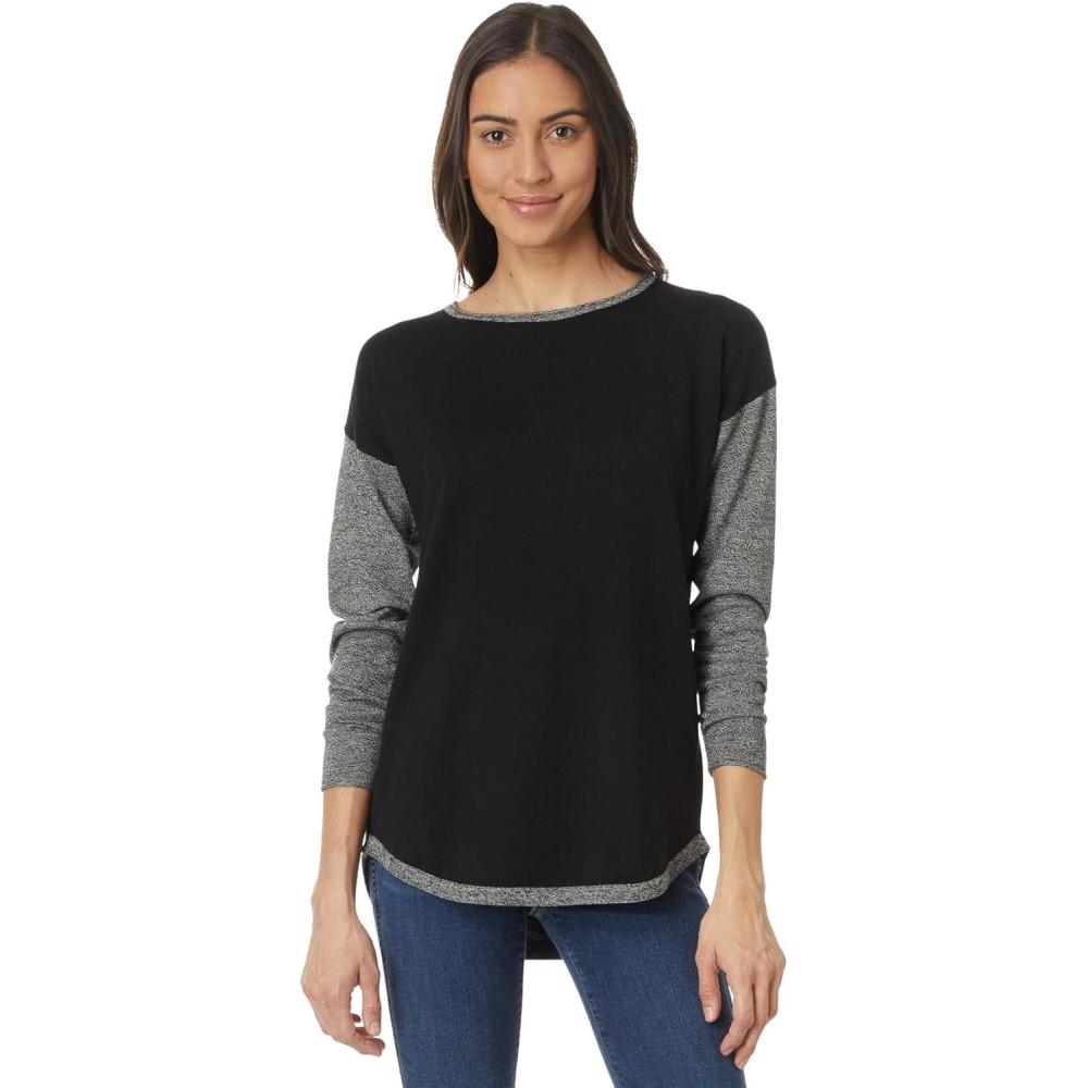 image:imageSmartwool Womens Shadow Pine Colorblock SweaterBlack
