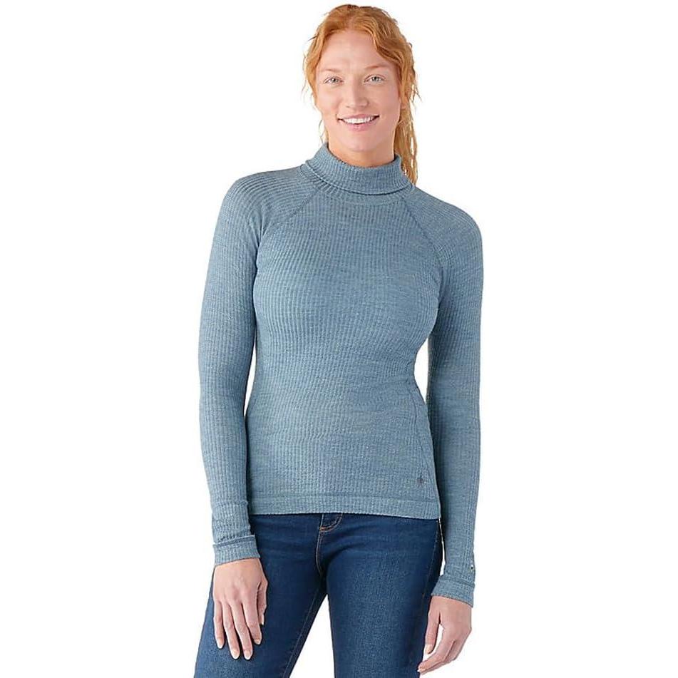 image:imageSmartwool Womens Thermal Merino Rib TurtleneckLead Heather
