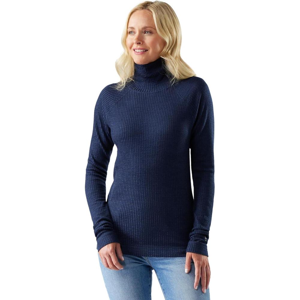 image:imageSmartwool Womens Thermal Merino Rib TurtleneckNightfall Bluedeep Navy