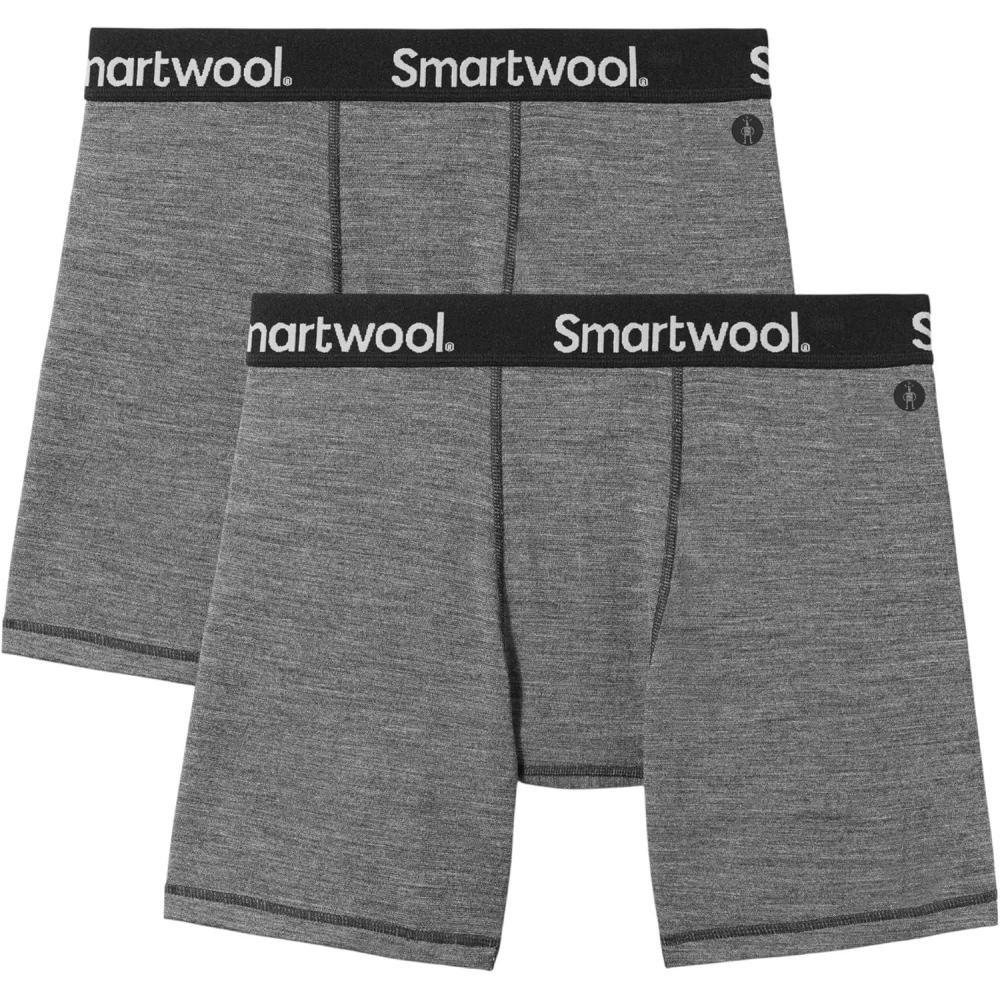 image:imageSmartwool mens Active Boxer Brief BoxedMedium Gray Heather2pk