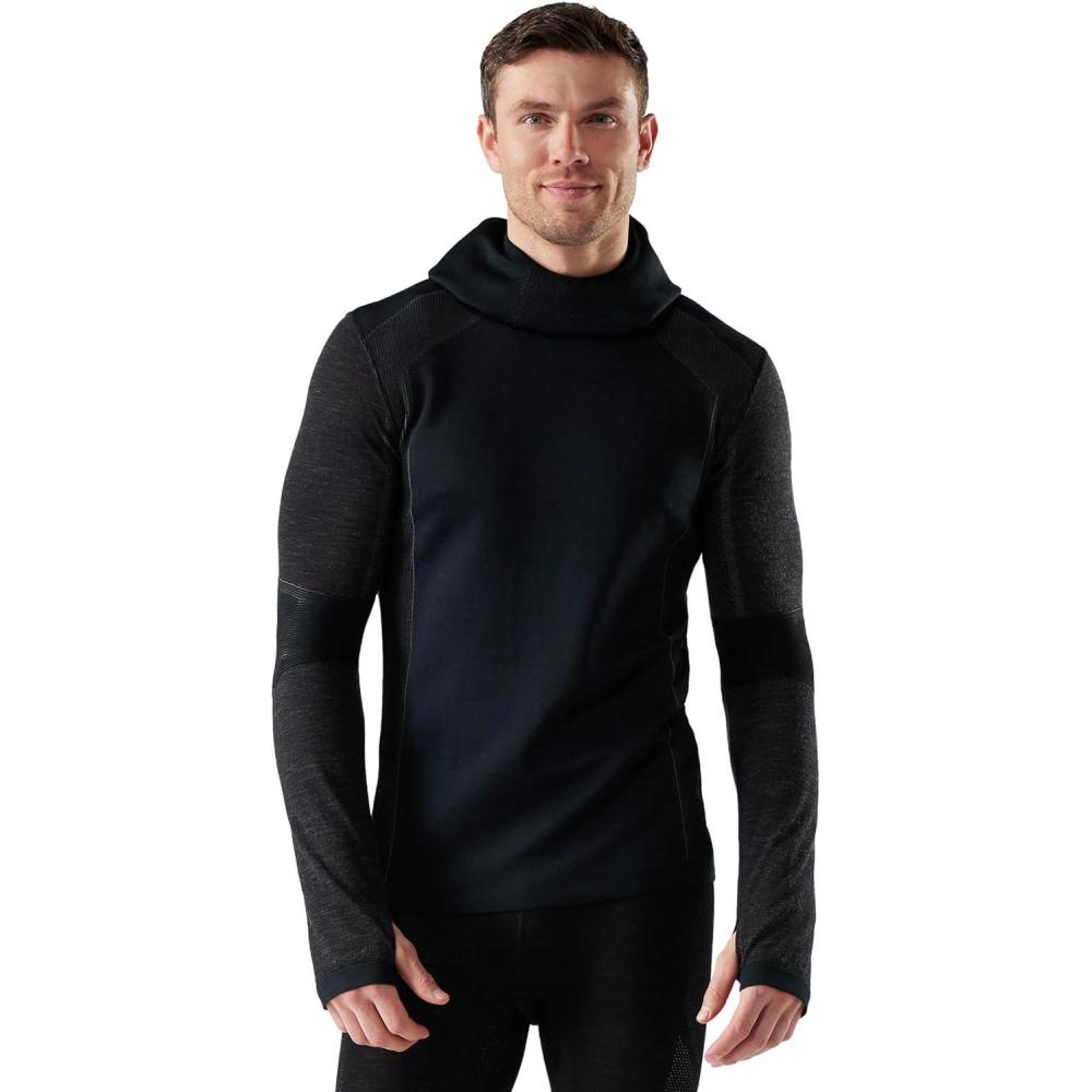 image:imageSmartwool mens Intraknit Thermal Merino Base Layer HoodieBlackCharcoal