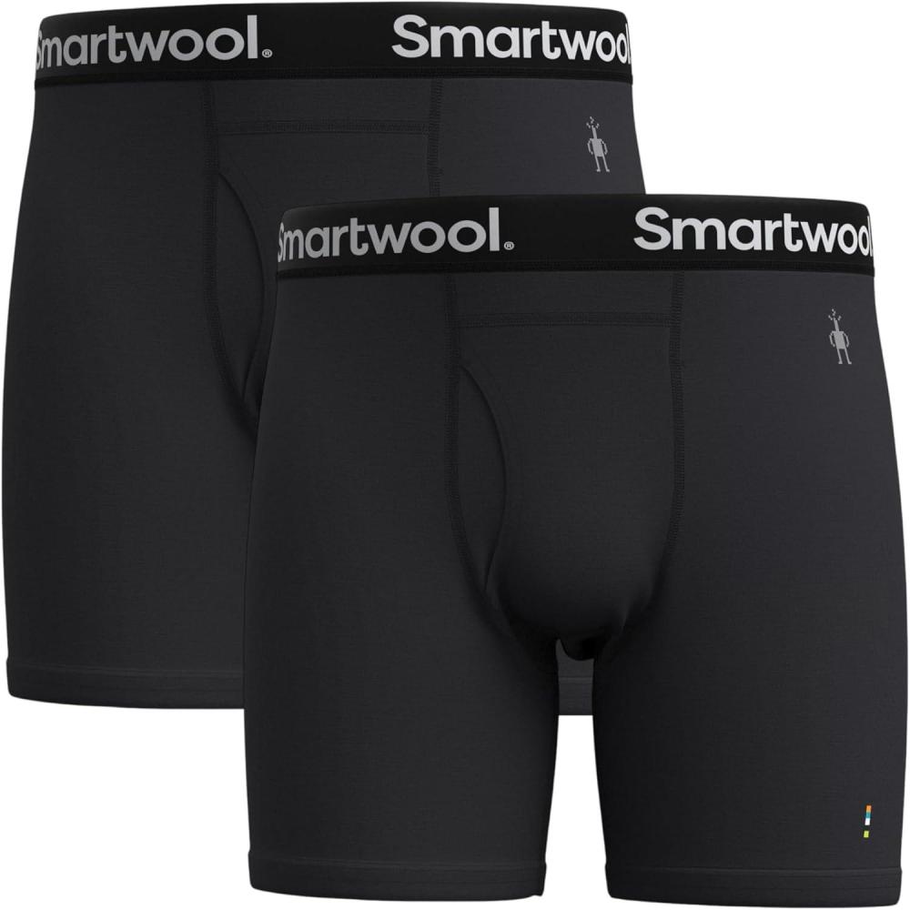 image:imageSmartwool mens Merino Boxer Brief BoxedBlack2pk