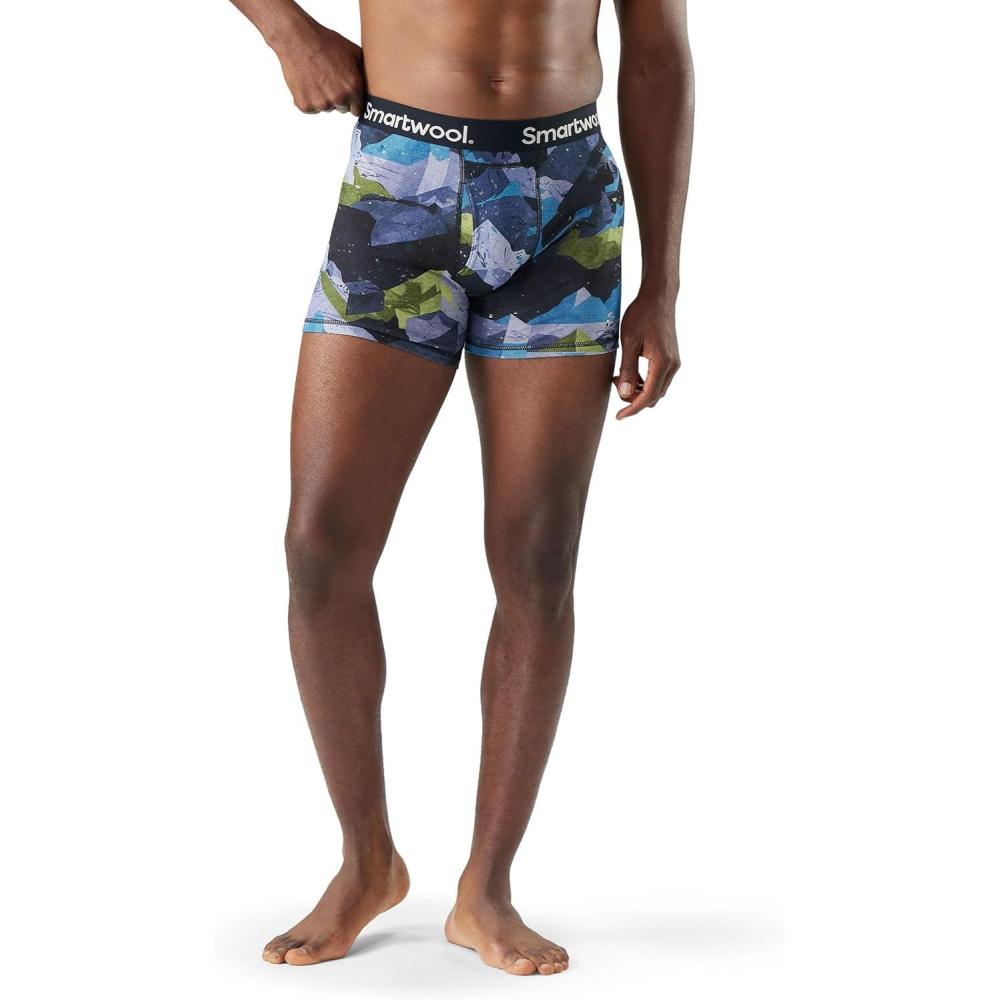 image:imageSmartwool mens Merino Print Boxer Brief BoxedBlue Summit Sector