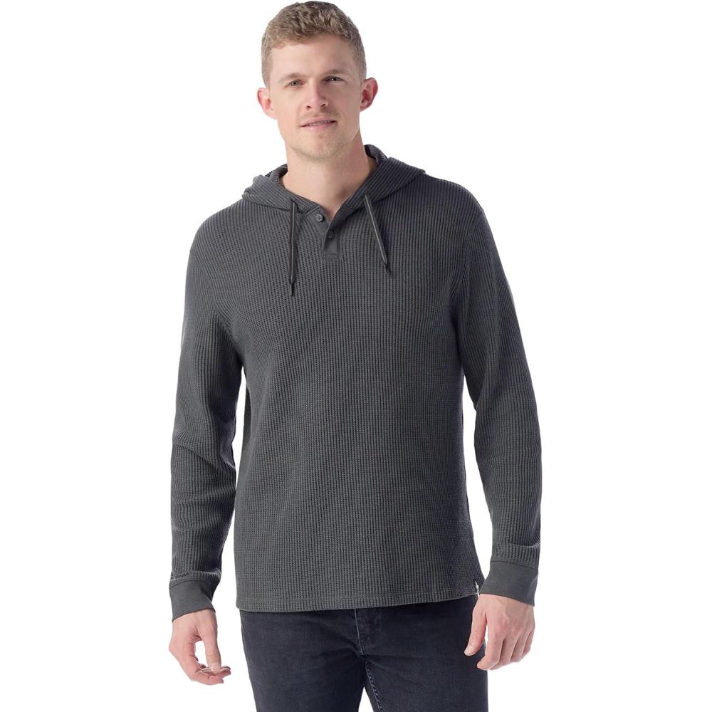 image:imageSmartwool mens Waffle Henley HoodieCharcoal