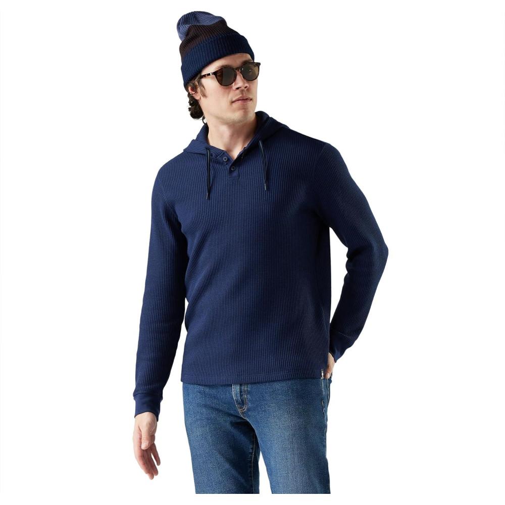 image:imageSmartwool mens Waffle Henley HoodieDeep Navy