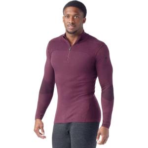 SmartWool Mens Intraknit Thermal Merino Base Layer 1/4 Zip(Eggplant Black)