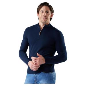 SmartWool Mens Sparwood 1/2 Zip Sweater(Deep Navy Heather)