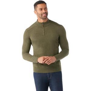 SmartWool Mens Sparwood 1/2 Zip Sweater(North Woods Heather/Winter Moss Heather)