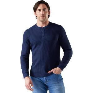 SmartWool Mens Waffle Long Sleeve Henley(Deep Navy)