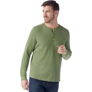 SmartWool Mens Waffle Long Sleeve Henley(Fern Green)