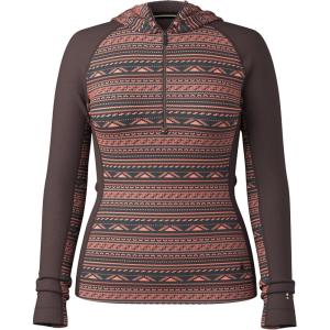 SmartWool Womens Classic Thermal Merino Base Layer 1/2 Zip Hoodie(Coral Reef Summit Soul)