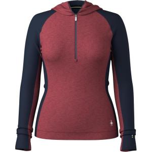 SmartWool Womens Classic Thermal Merino Base Layer 1/2 Zip Hoodie(Currant Heather)