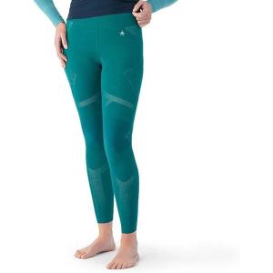 SmartWool Womens Intraknit Thermal Merino Base Layer Bottoms(Emerald/White)