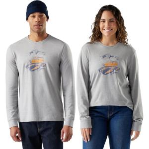 Smartwool Men’s Snowcat Long Sleeve Graphic Tee(Light Gray Heather)