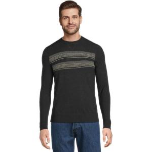 Smartwool Mens Sparwood Stripe Crew Sweater(Charcoal-winter Moss)