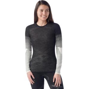 Smartwool Womens Intraknit Merino 200 Crew(Black-white Stripe)