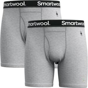 Smartwool mens Merino Boxer Brief Boxed(Light Gray Heather-2pk)
