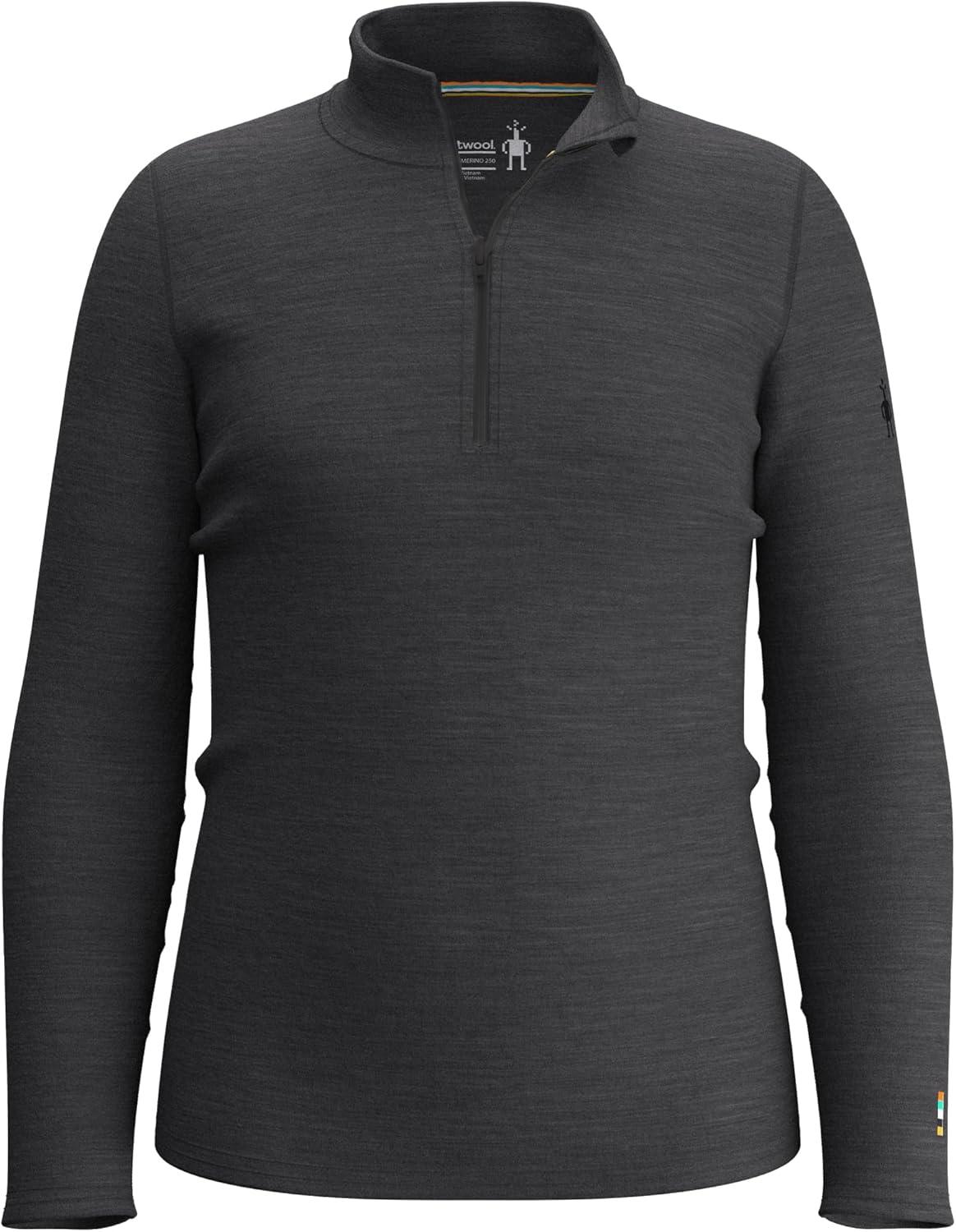 image:imageSmartWool Boys Classic Thermal Merino Base Layer 14 Zip ToddlerLittle KidBig KidCharcoal Heather