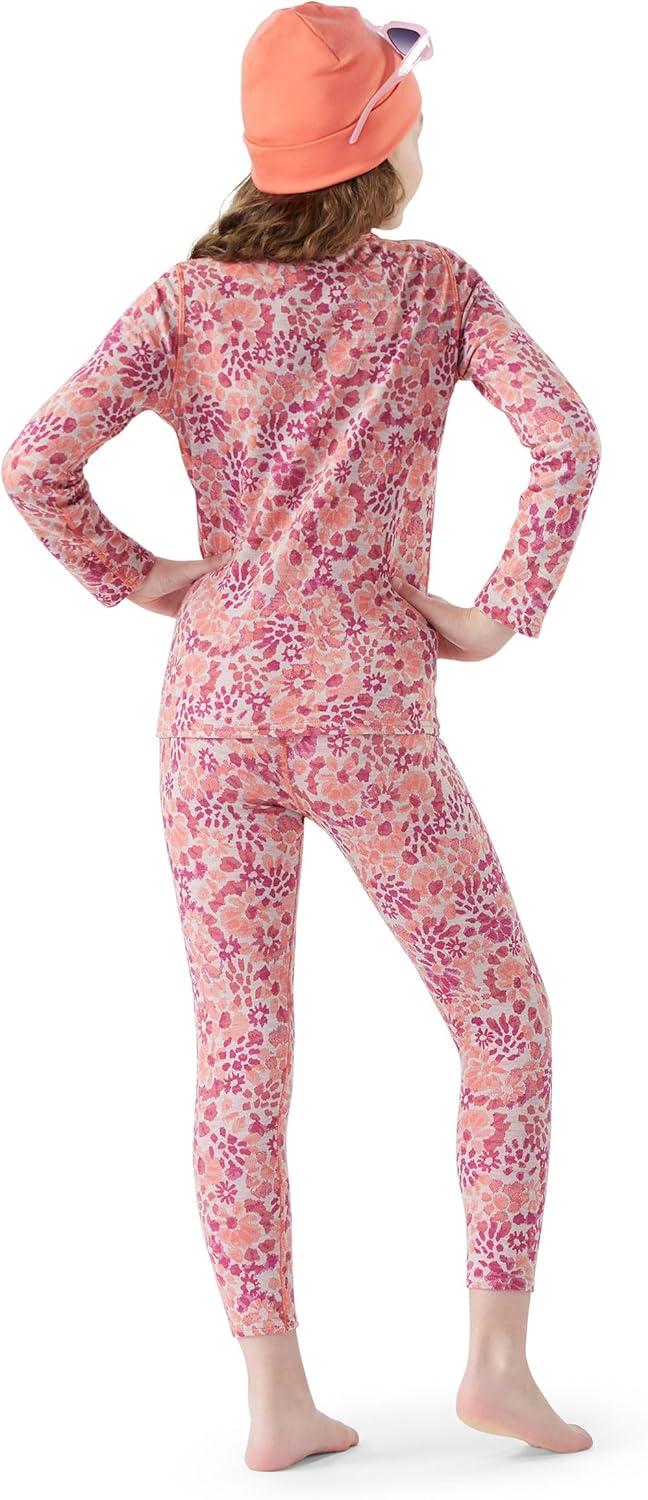image:imageSmartwool Kids Classic Thermal Merino Base Layer Crew for Boys and GirlsFestive Fuchsia Floral