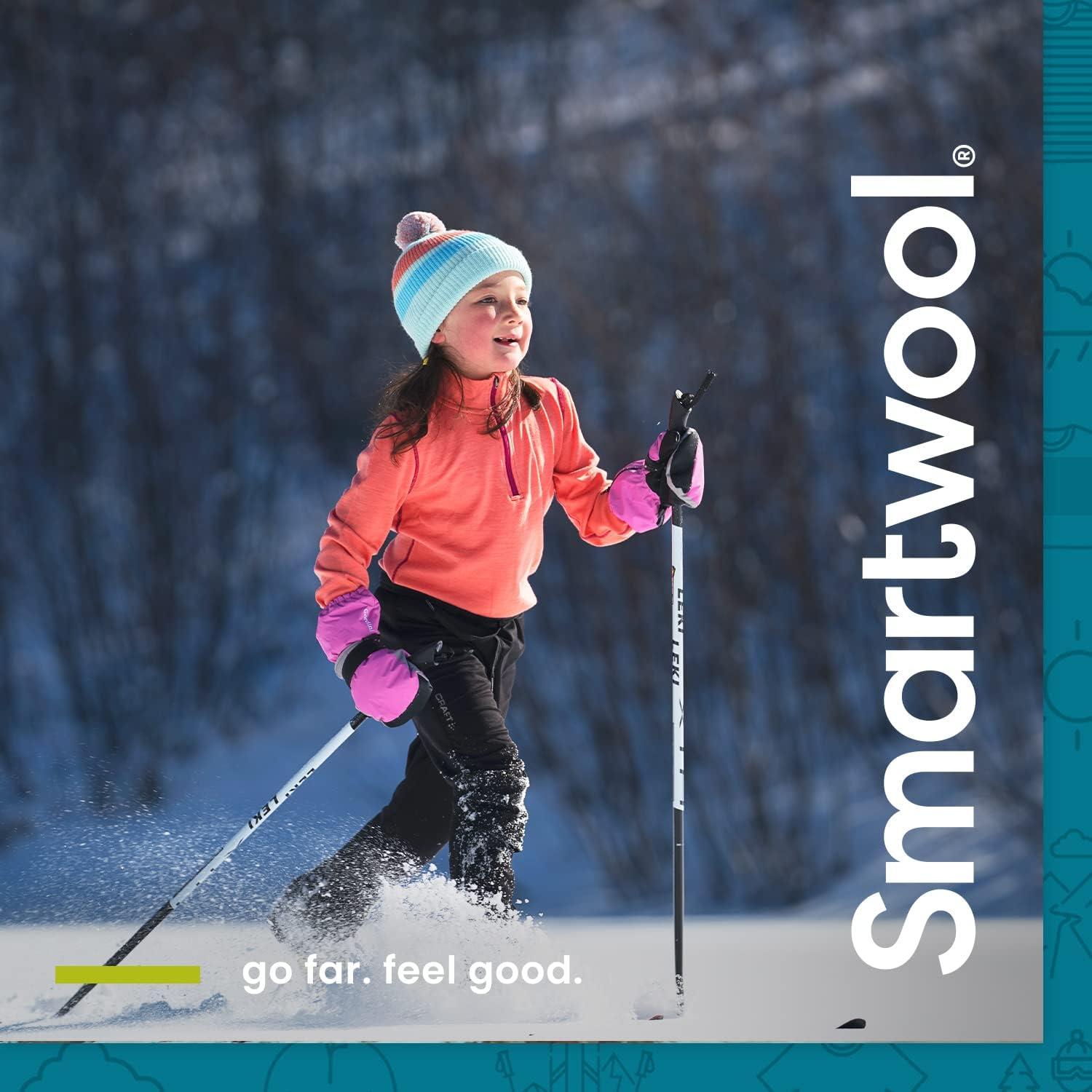 image:imageSmartwool Kids Classic Thermal Merino Base Layer Crew for Boys and GirlsNival Blue Heather