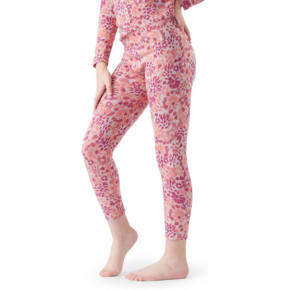 image:imageSmartwool Kids Classic Thermal Merino Base Layer Bottoms for Boys and GirlsToddlerLittle KidBig KidFestive Fuschia Floral