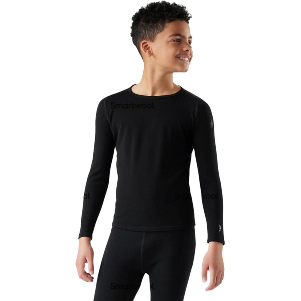 image:imageSmartwool Kids Classic Thermal Merino Base Layer Crew for Boys and GirlsBlack