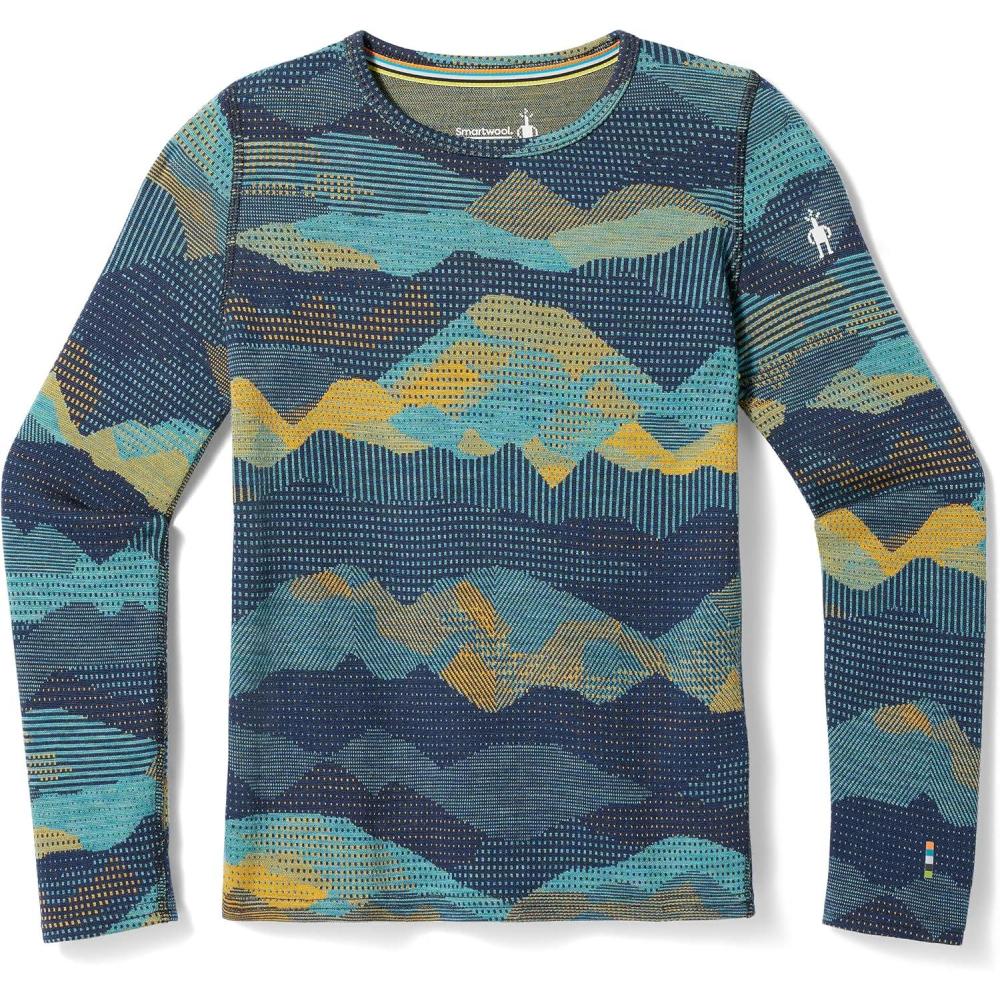 image:imageSmartwool Kids Classic Thermal Merino Base Layer Crew for Boys and GirlsBlueberry Mtn Scape