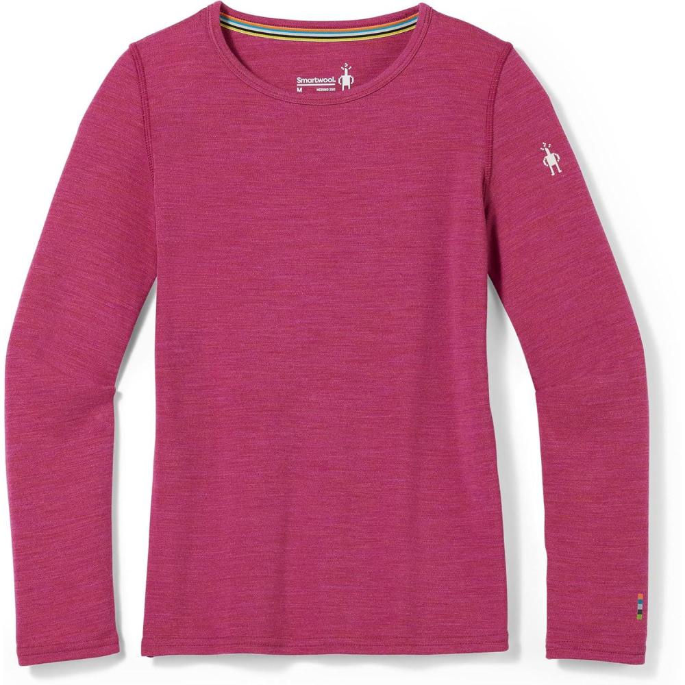 image:imageSmartwool Kids Classic Thermal Merino Base Layer Crew for Boys and GirlsFestive Fuchsia Heather