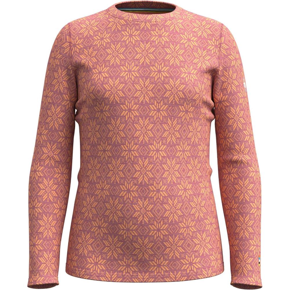 image:imageSmartwool Kids Classic Thermal Merino Base Layer Crew for Boys and GirlsGarden Pink Digi Snow