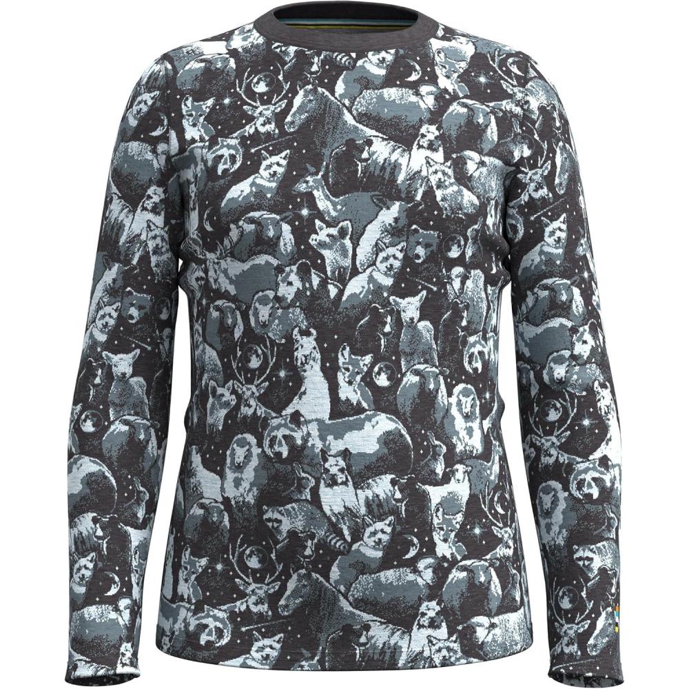 image:imageSmartwool Kids Classic Thermal Merino Base Layer Crew for Boys and GirlsWinter Sky Animals