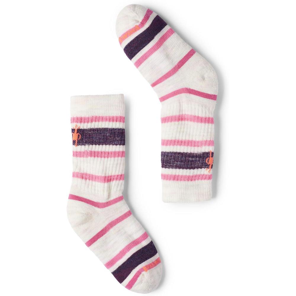 image:imageSmartwool Unisex Kids Hike Light Cushion Striped Crew Socks ToddlerLittle KidBig KidMoonbeam
