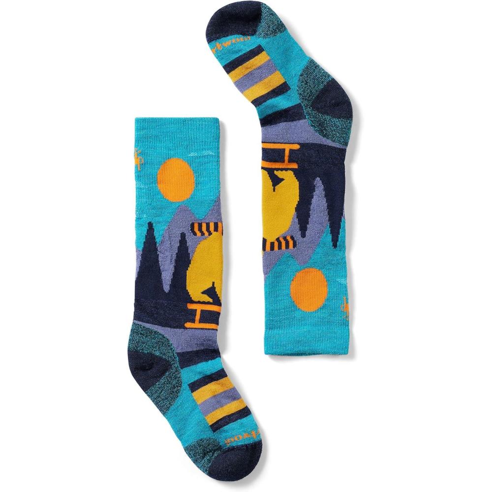 image:imageSmartwool Unisex Kids Kids Ski Light Cushion Sleigh Bear Over the Calf Socks ToddlerLittle KidBig KidCapri