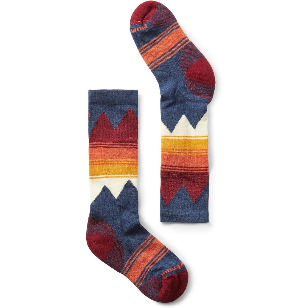 image:imageSmartwool Unisex Kids Ski Light Cushion Over the Calf Socks ToddlerLittle KidBig Kid SocksAlpine Blue