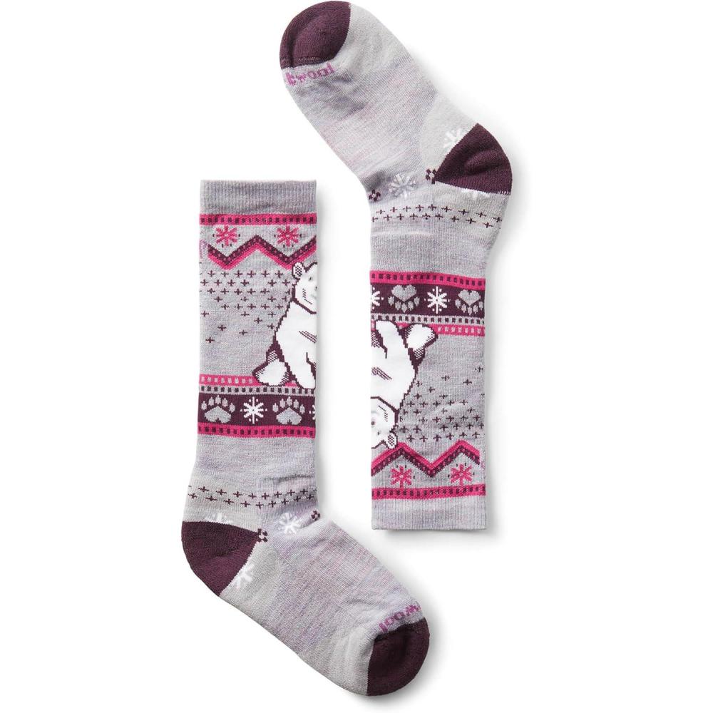 image:imageSmartwool Unisex Kids Wintersport Full Cushion Polar Bear Pattern Overthecalf Socks ToddlerLittle KidBig KidPurple Eclipse