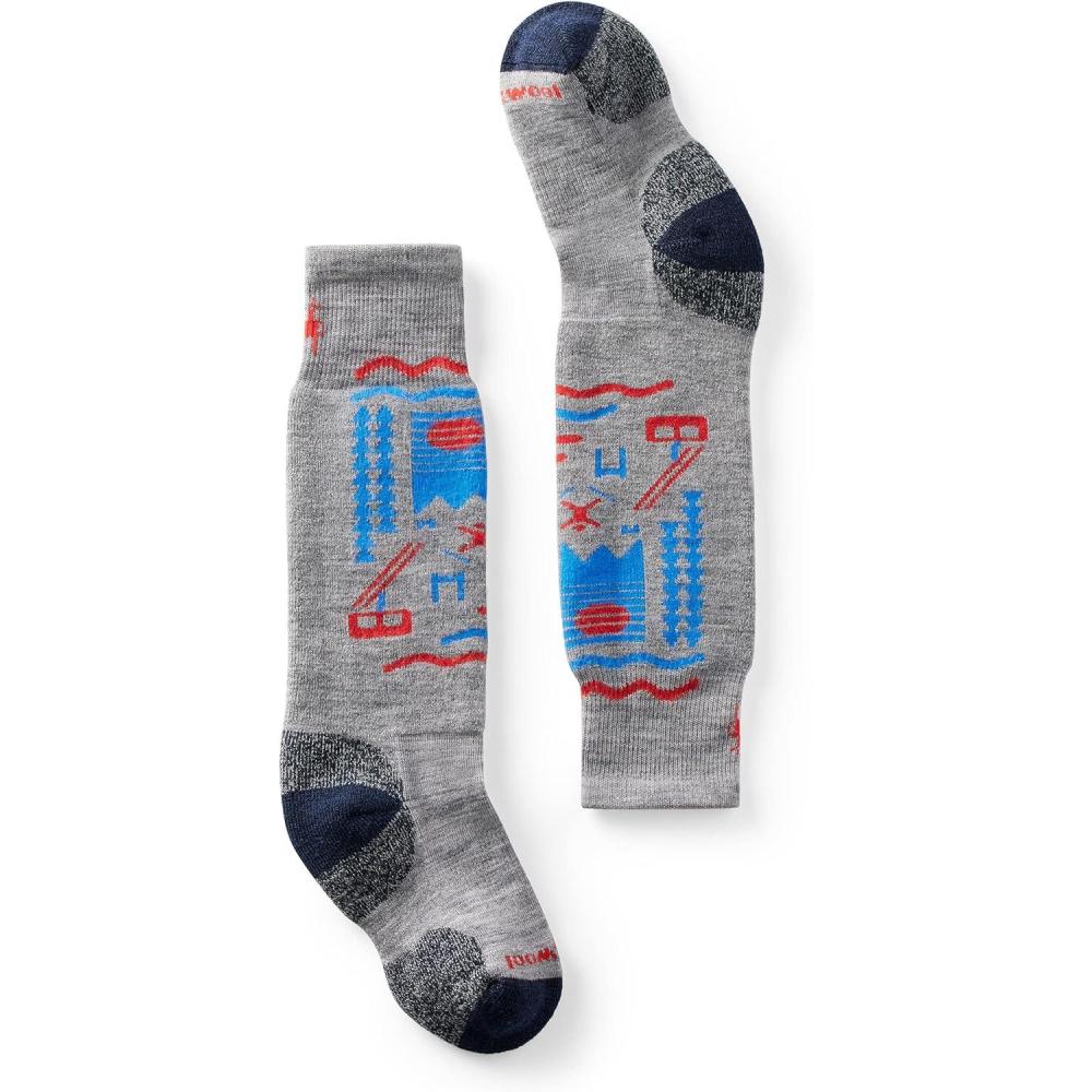 image:imageSmartwool Unisex Kids Wintersport Full Cushion Ski Day Overthecalf Socks ToddlerLittle KidBig KidLight Gray