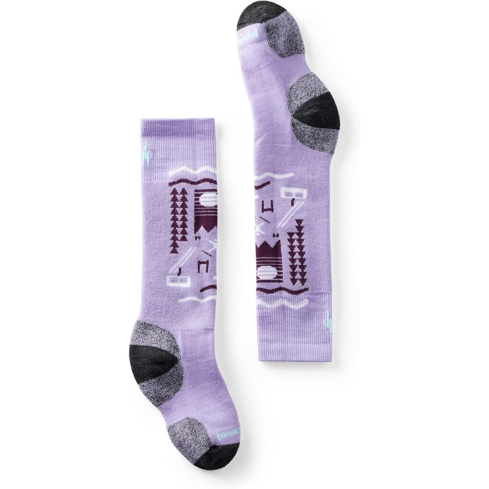 image:imageSmartwool Unisex Kids Wintersport Full Cushion Ski Day Overthecalf Socks ToddlerLittle KidBig KidUltra Violet