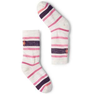 Smartwool Unisex Kids Hike Light Cushion Striped Crew Socks (Toddler/Little Kid/Big Kid)(Moonbeam)