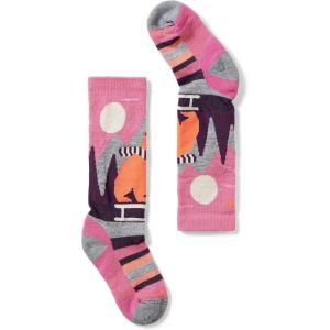 Smartwool Unisex Kids Kids’ Ski Light Cushion Sleigh Bear Over the Calf Socks (Toddler/Little Kid/Big Kid)(Garden Pink)