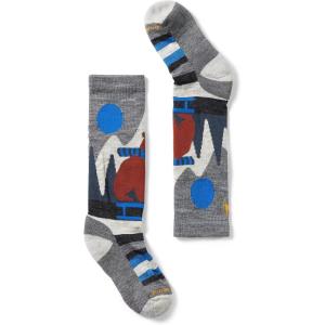 Smartwool Unisex Kids Kids’ Ski Light Cushion Sleigh Bear Over the Calf Socks (Toddler/Little Kid/Big Kid)(Medium Gray)