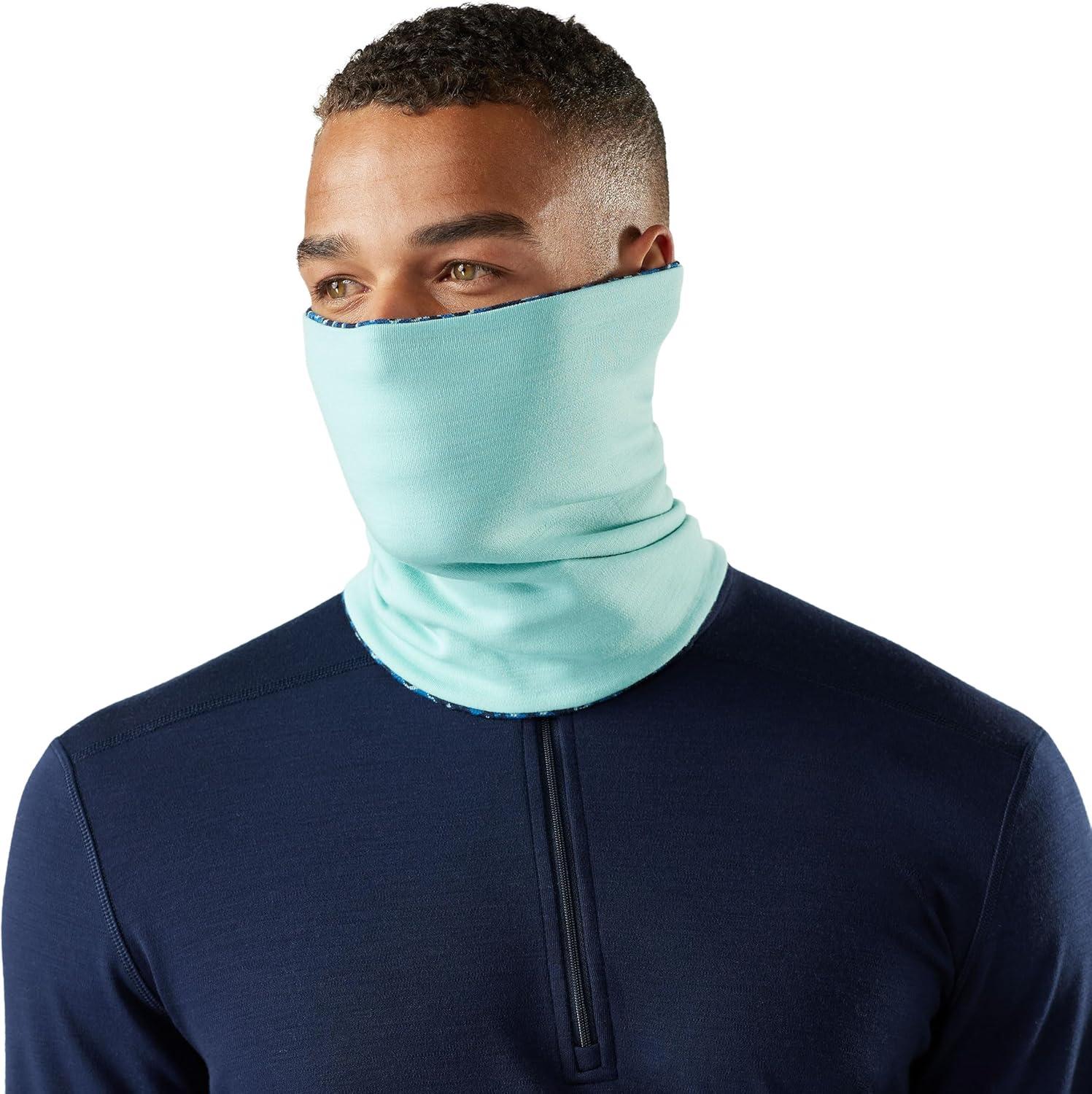 image:imageSmartwool Thermal Merino Reversible Neck Gaiter For Men and WomenPacific Blue Retro Line