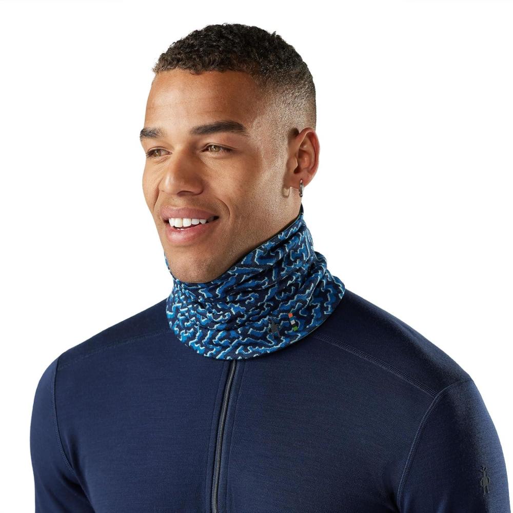 image:imageSmartwool Thermal Merino Reversible Neck Gaiter For Men and WomenPacific Blue Retro Line