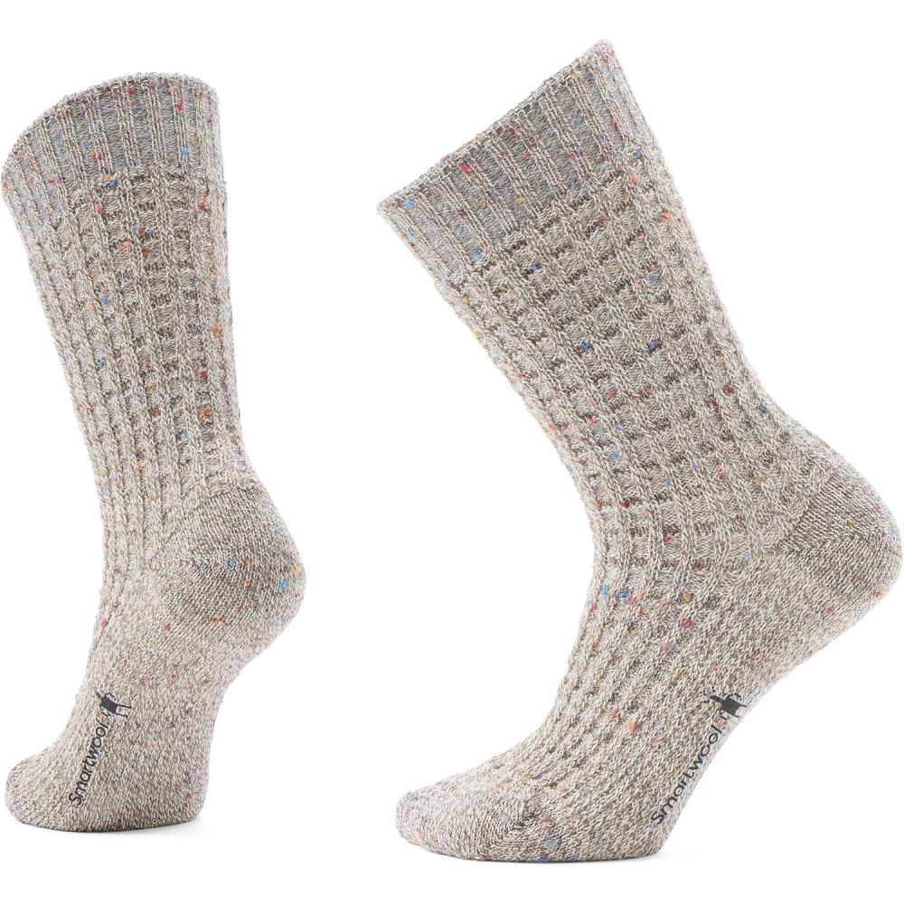 image:imageSmartwool Everyday Waffle Press Crew Socks For Men and WomenTaupenatural Marl