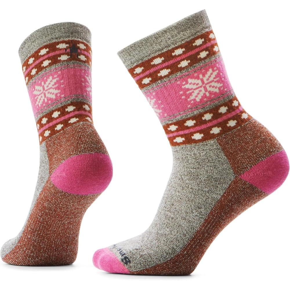 image:imageSmartwool Unisex Everyday Snowflake Dream Crew SocksTaupeNatural Marl