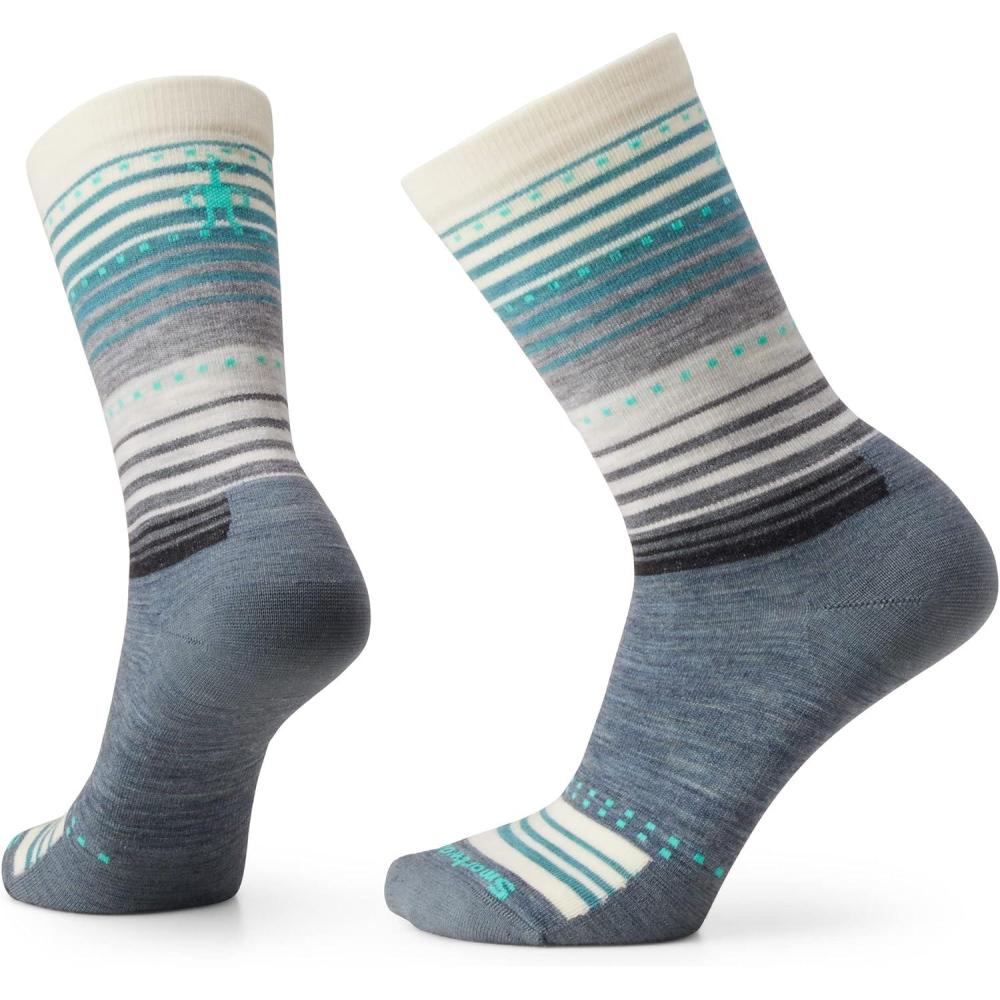 image:imageSmartwool Unisex Everyday Stitch Stripe Crew SocksPewter Blue