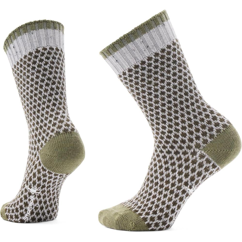 image:imageSmartwool Womens Everyday Cozy Popcorn Polka Dot Crew SocksWinter Moss